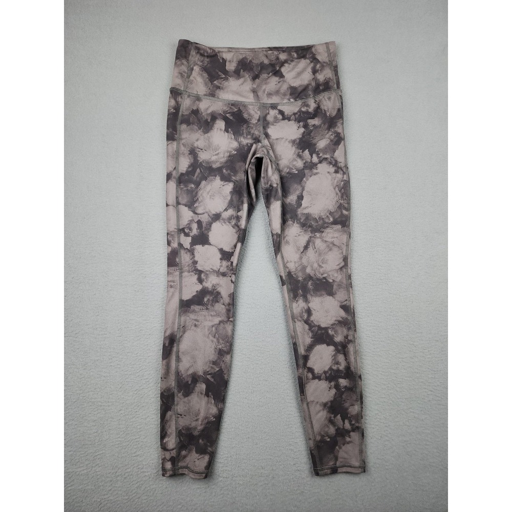 Athleta Leggings Womens PS Gray Floral Ankle Yoga Gym Running Stretch Petite